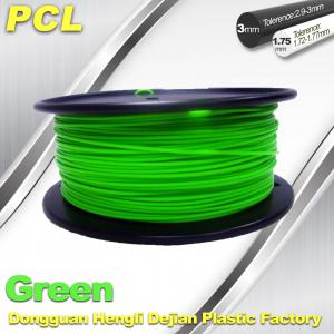 China Green Low Temperature 3D Printer Filament , 1.75 / 3.0mm PCL Filament factory