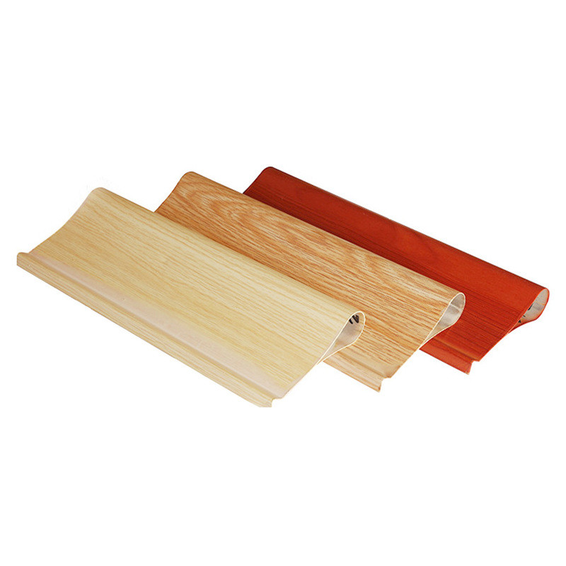 China Aluminium Alloy Suspended Ceiling Profiles Droplet Shaped Wood Grain Stretch factory