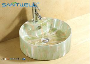 China Round Shape Ceramic Art Basin Table Top Wash Basin for Bathroom 465*465*155 mm factory