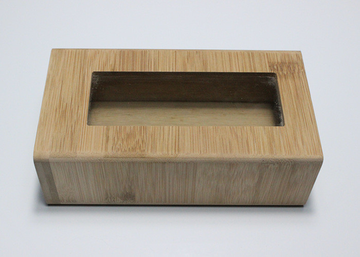China Custom Natural Draw Type Bamboo Gift Box With Clear Glass Top Lid factory