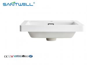 China SWBG500 Popular Models Wholesale Sanitary Ware Stone Resin Basins Glossy White Cabinet Basins factory