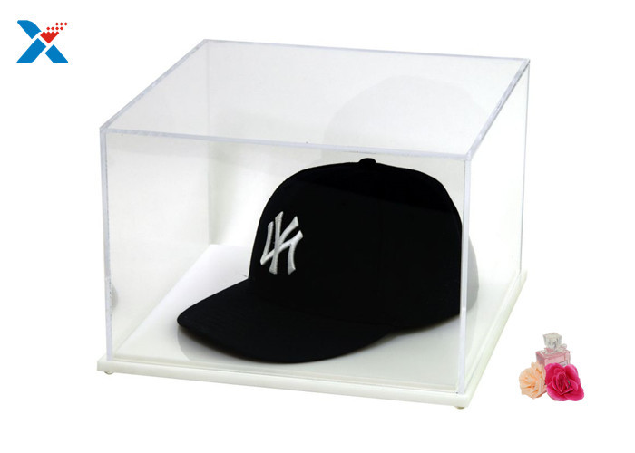 China Baseball Hat Acrylic Display Case With White / Black Base A Class Acrylic Sheet factory