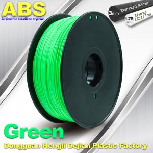 China Customized Green1.75mm / 3.0mm 1.0KgG / roll ABS 3D Printer Filament factory