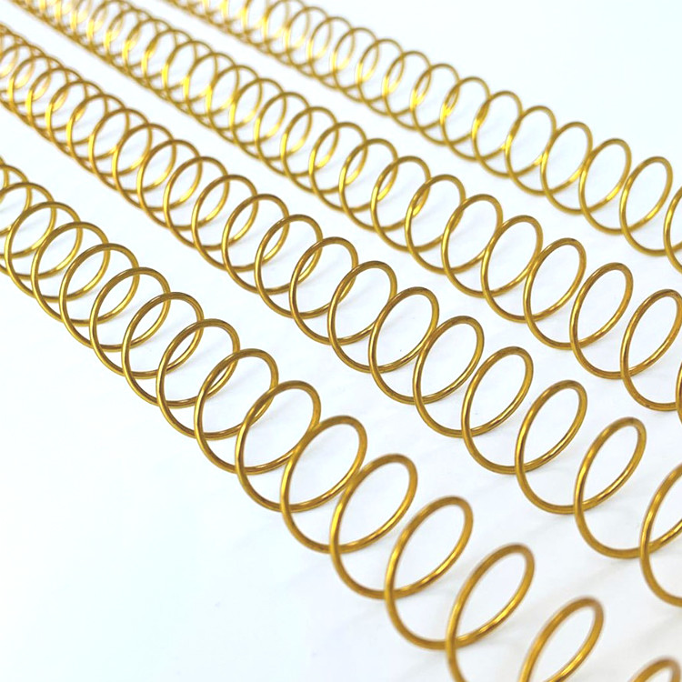 China Custom Size Gold Metal Coil Binding For Desk Planners 48loops NanBo factory