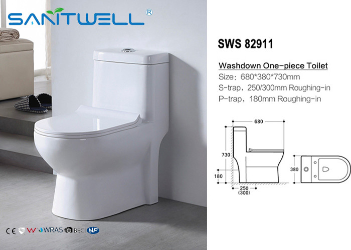 China Colorful one piece Washdown Toilet , Single Piece Toilet 680*380*730mm Size factory
