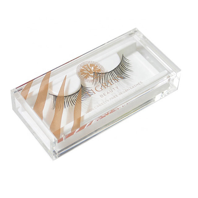China Lash Box Acrylic Display Case Custom Empty Packaging Magnetic Mink Clear factory