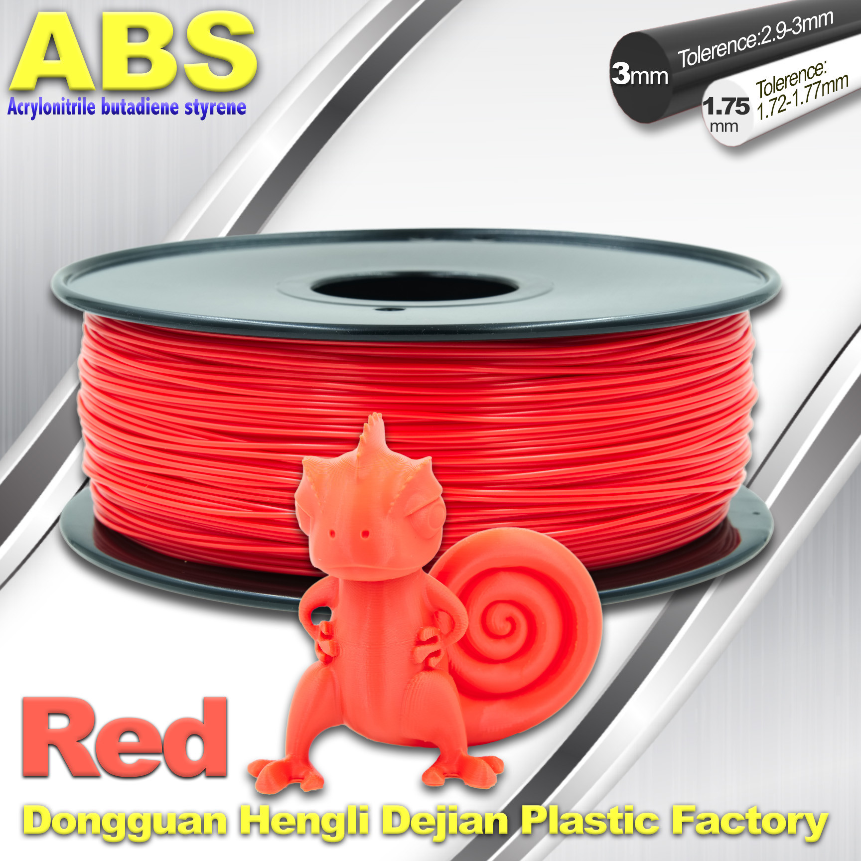 China Multi Color 1.75mm / 3mm ABS 3D Printer Filament Red With Good Elasticity factory