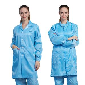 China Cleanroom Working Anti Static Garments Unisex Esd Smock Gown factory