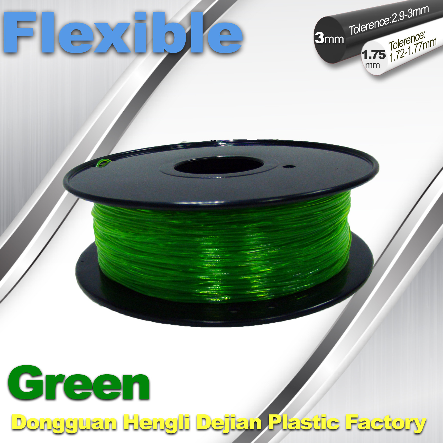 China Green 0.8kg / Roll Flexible 3D Printer Filament Environmentally Friendly factory