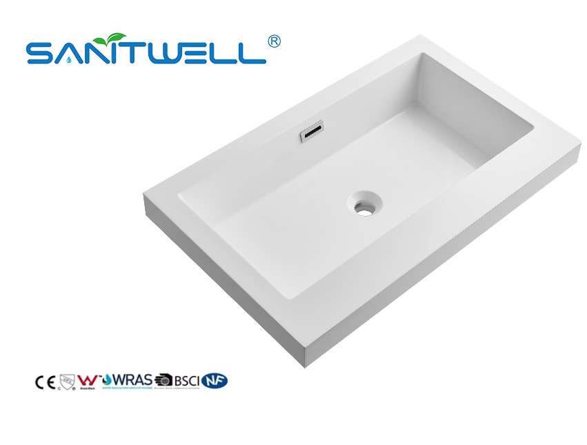 China SWQ760 Cheap Price Special Models Artificial Stone Basins Colored Customized Sinks For Bathroom factory