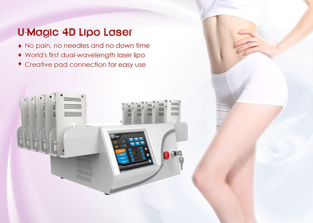 China Body Slimming Aesthetic Laser Machine 8 Big Lipolaser Pads+ 4 Small Lipolaser Pads factory
