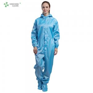 China Hooded cleanroom ESD coverall for the higher cleanroom of pharmaceutical industry factory
