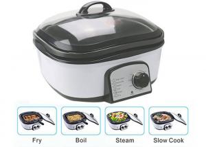China Slow Small Electric Multi Cooker Glass Cover With Stainless Steel Steamer Rack factory