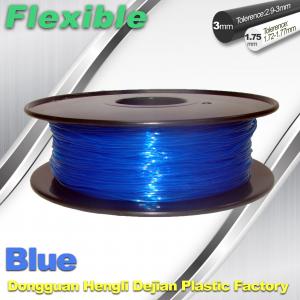 China High Soft TPU Rubber 3D Printer Filament 1.75mm / 3.0Mm In Blue factory