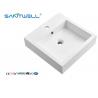Buy cheap SW6050-450 Small Size New Design Artificial Stone Basins Glossy White Rectangle from wholesalers