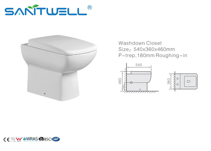 China Hotel Bathroom Washdown Bathroom Toilet Commode with Watermark Certification factory