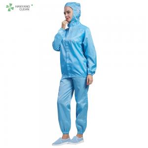 China 75D 100D Yarn Anti Static Garments 100D Yarn Pharmaceutical Reusable Cleanroom Gowns factory