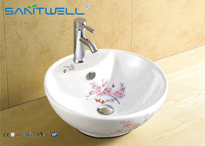 China CE Bathroom Ceramic Wash Basin Elegant Durable Design With Round Shape factory
