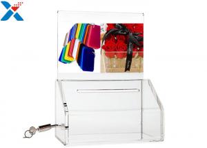 China Custom Clear Acrylic Sign Holders Transparent Election Ballot Box With Lock factory
