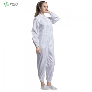 China SMT Workshop Reusable Cleanroom Garments Gowns ESD 75D Anti Static Coverall factory
