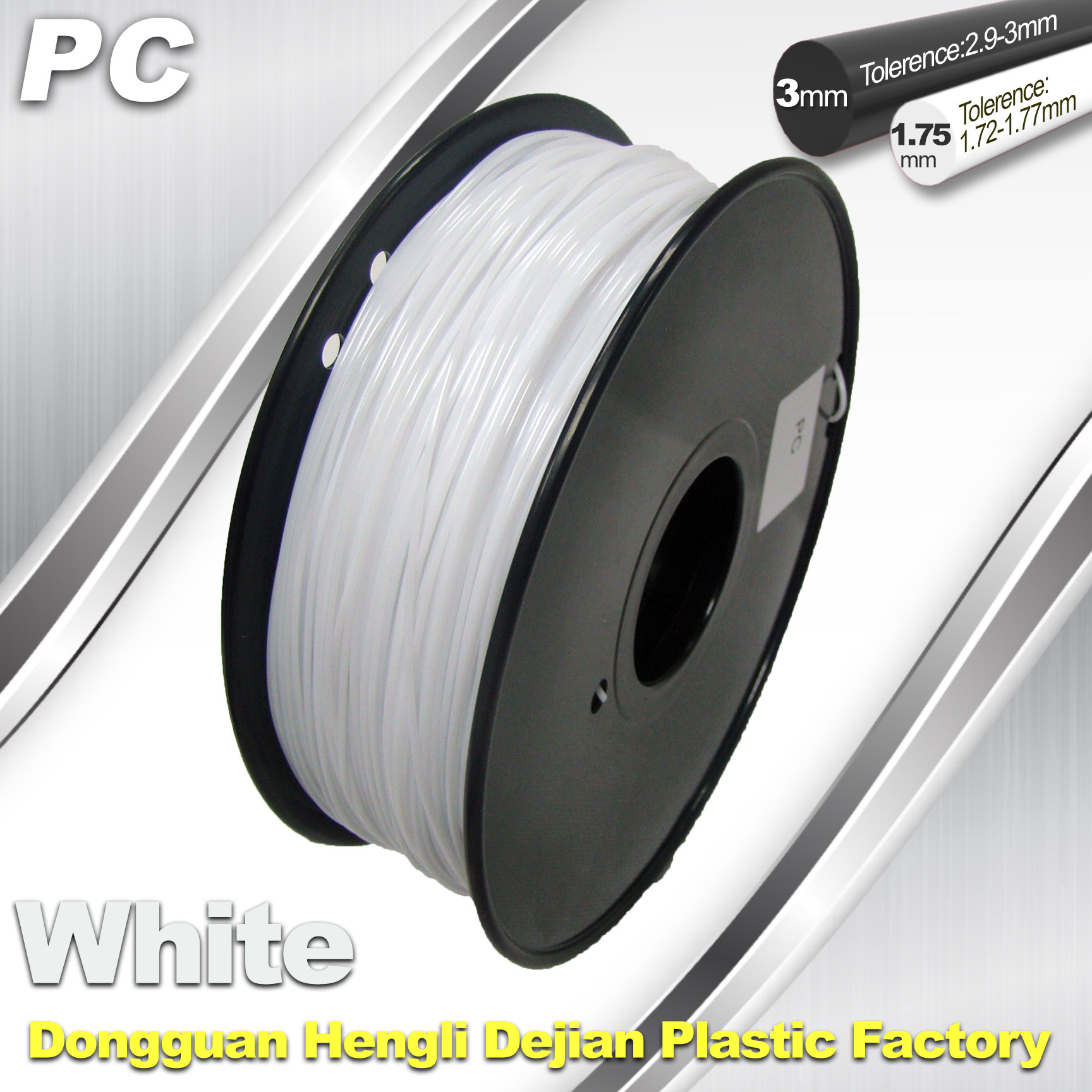 China 1.75 / 3.0 mm  PC Filament  White for 3d Printer Filament factory