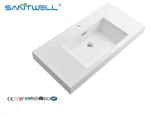 China SWU1000 Sanitary Ware Product Large Size Artiifcial Stone Basins Matt White Semi-Counter Basins For Hotel factory