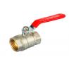 Buy cheap Forged Water 2 Brass Ball Valve Double Female Thread Red Level Long Handle from wholesalers