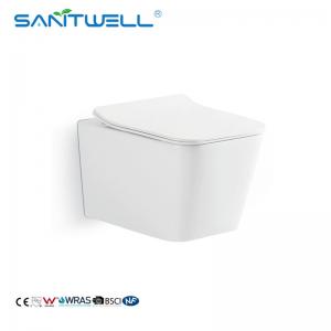 China Antibacterial Bathroom Rimless WC Wall Hung Toilets factory