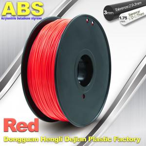 China 1.75mm /  3.0mm ABS 3d Printer Filament Red With Good Elasticity factory