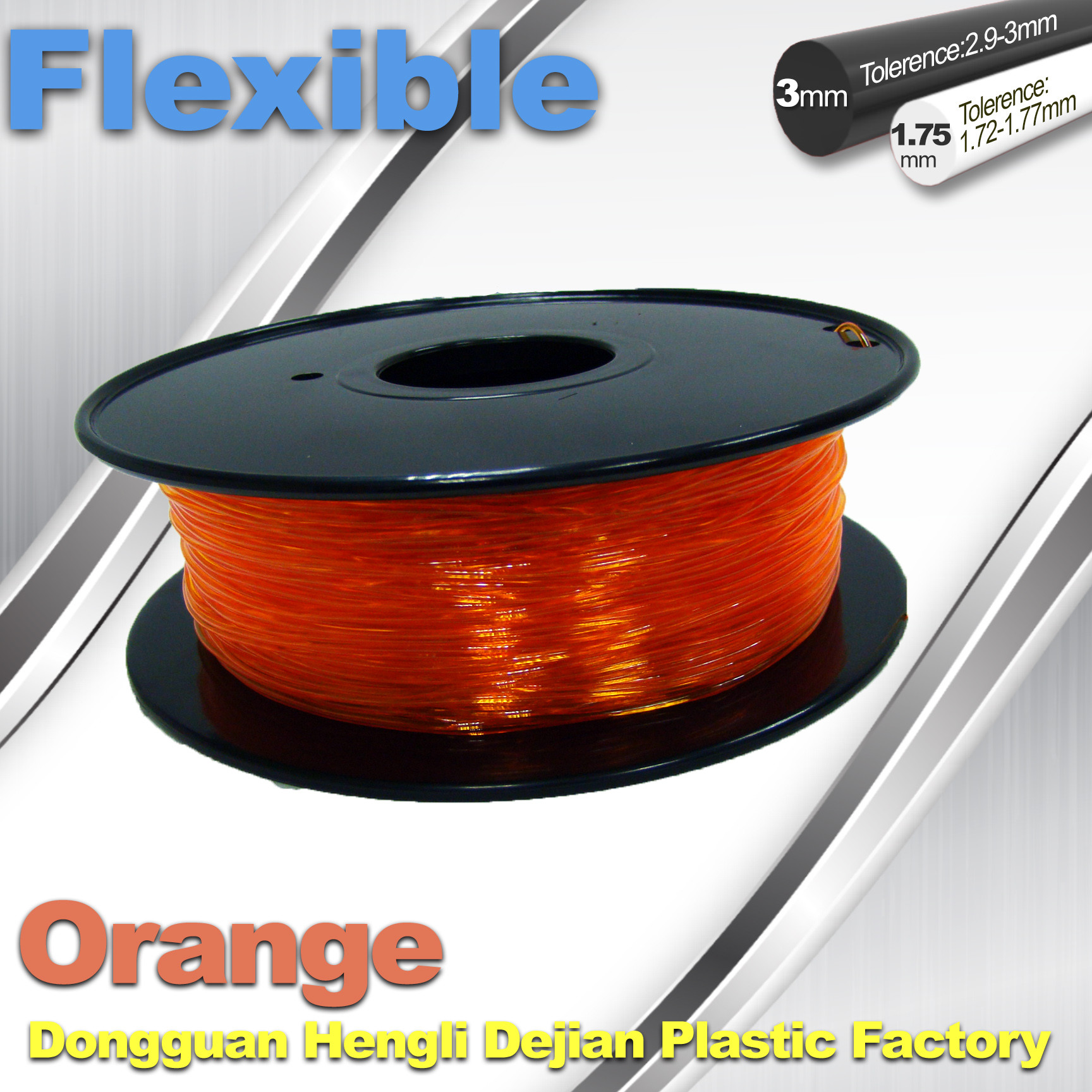 China Orange Flexible 3D Printer Filament Consumables With Great Adhesion factory