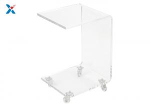 China Fashion Acrylic Modern Furniture , Acrylic C End Table With Casters / Wheels factory