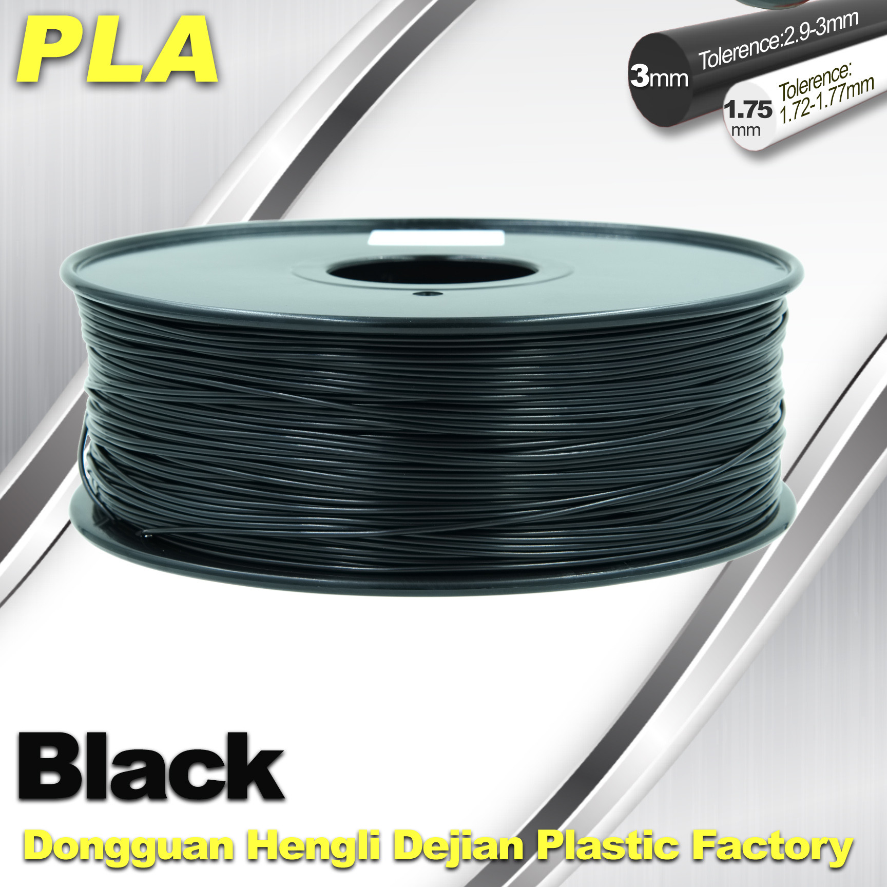 Buy cheap Black PLA 3d Printer Filament 1.75mm / 3.0mm 1.0 KG / Roll from wholesalers