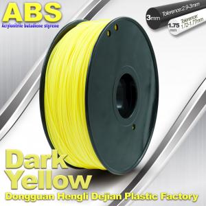 China Dark Yellow ABS  Filament ,  Filament 3D Printing Plastic Material 1.75 / 3mm factory