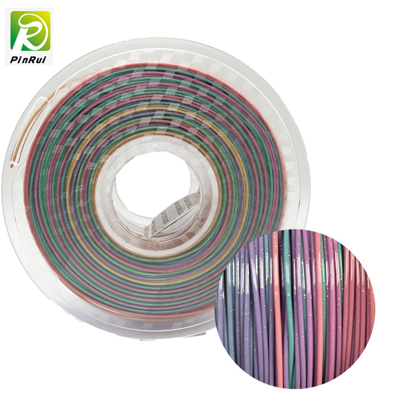 China PinRui Glitter PLA 1.75mm 3D Printer Filament Sparkle Twinkling Rainbow Color factory