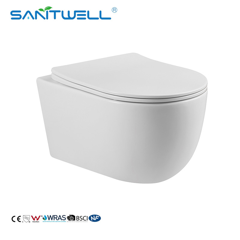 China Gravity Flushing Rimless Wall Hung Porcelain Toilet factory