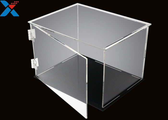 China Rectangle Acrylic Display Box Open Door Assembled Clear Dust Storage Box factory