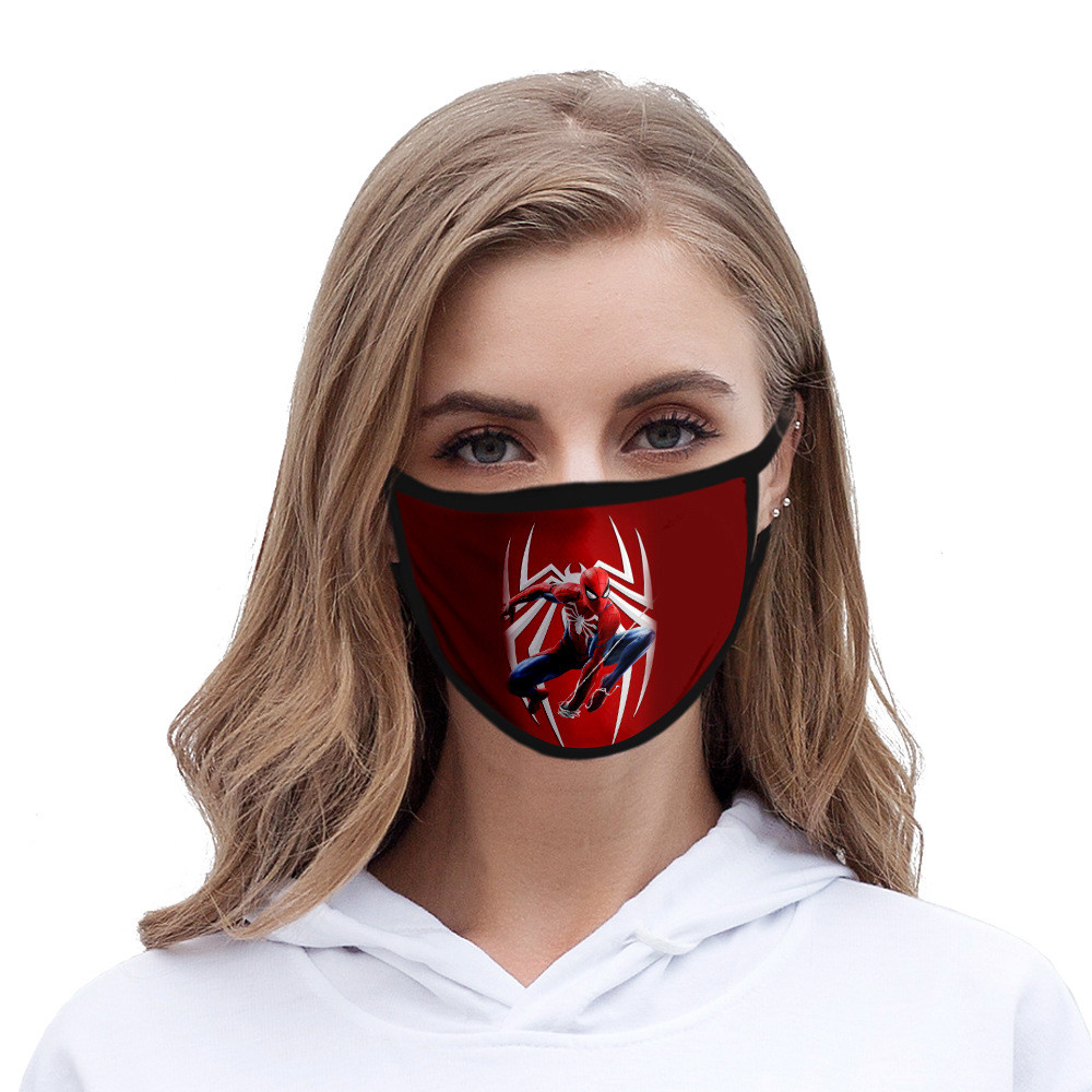 China Frozen Washable Spiderman cloth Face Mask for adult and kids factory