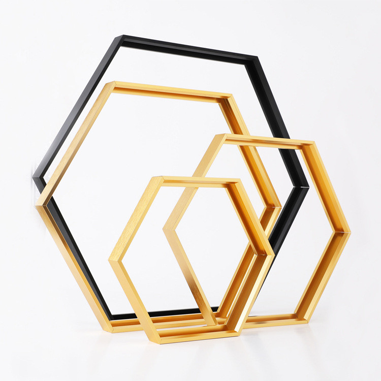 China Hexagonal Mirror Frame Furniture Aluminium Profiles For Displaying Picture factory