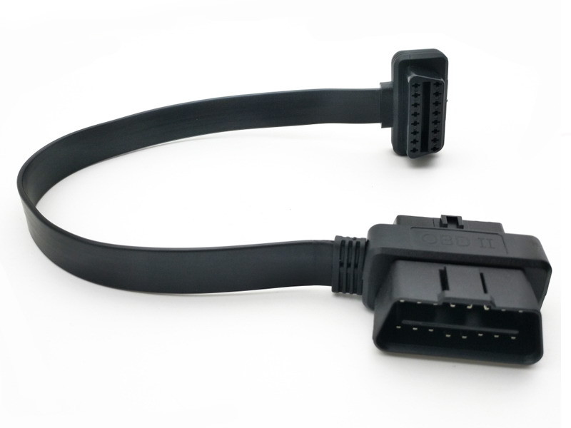 China Pass Through To OBD2 Flat Extension Cord For OBD Connectors And Plugs factory