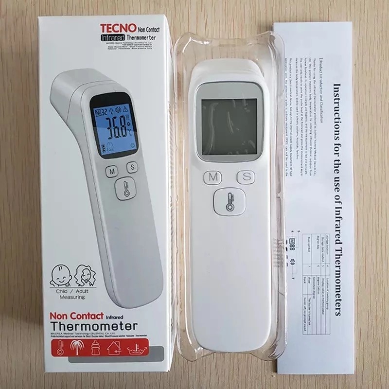 China Non-contact Digital IR infrared thermometers gun free hand design Red Electronic thermometers for Baby Adult factory