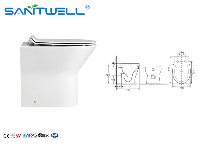 China European Style Free Standing Toilet Sanitary Ware Water Saving Hanging WC White factory