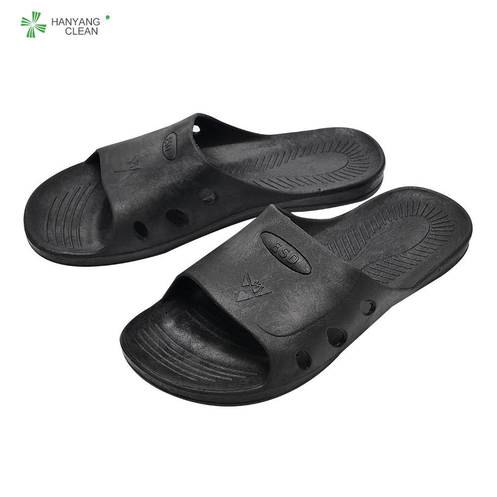 China Black Anti Static Accessories Non Static Slippers For Food Industrial factory