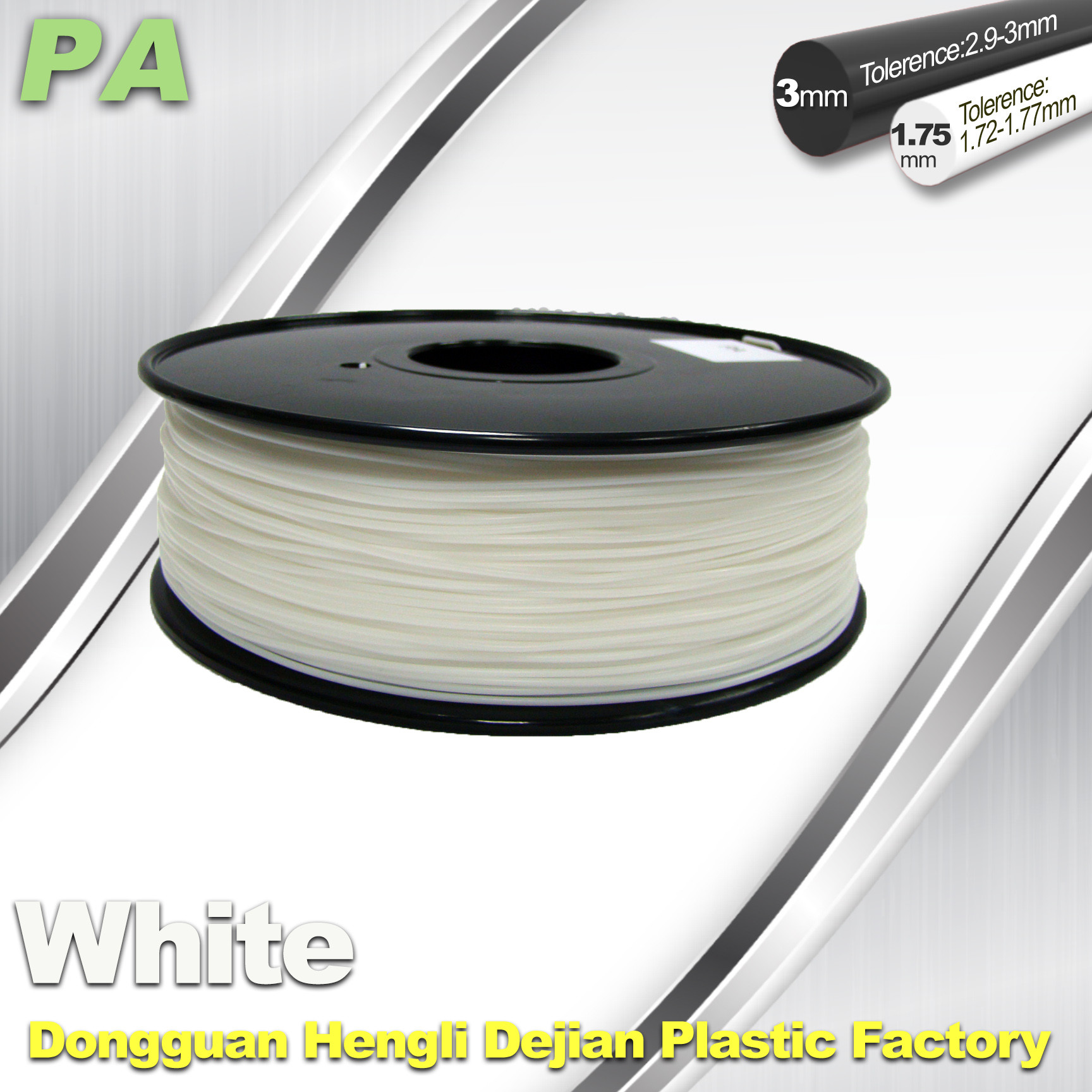 China High Strength 3D Printing Nylon Filament 1.75 / 3.0mm Withe no bubble factory
