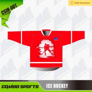 China Custom 300gsm 3XL Team Ice Hockey Jersey / Shirts Uniex Use factory