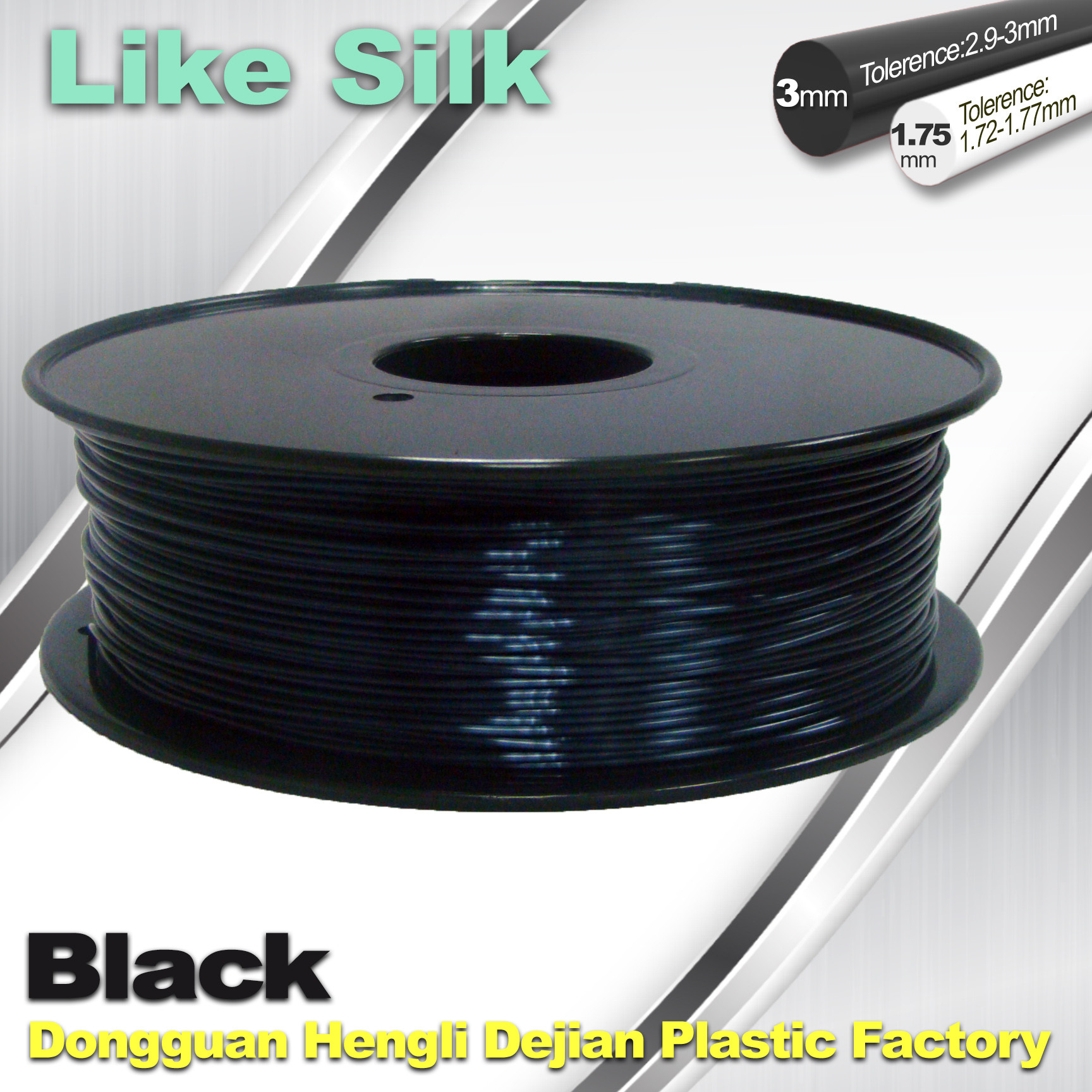 China 1.75mm / 3.0mm  Polymer Composites 3D Printer Filament , Imitation Silk Filament,High Gloss factory