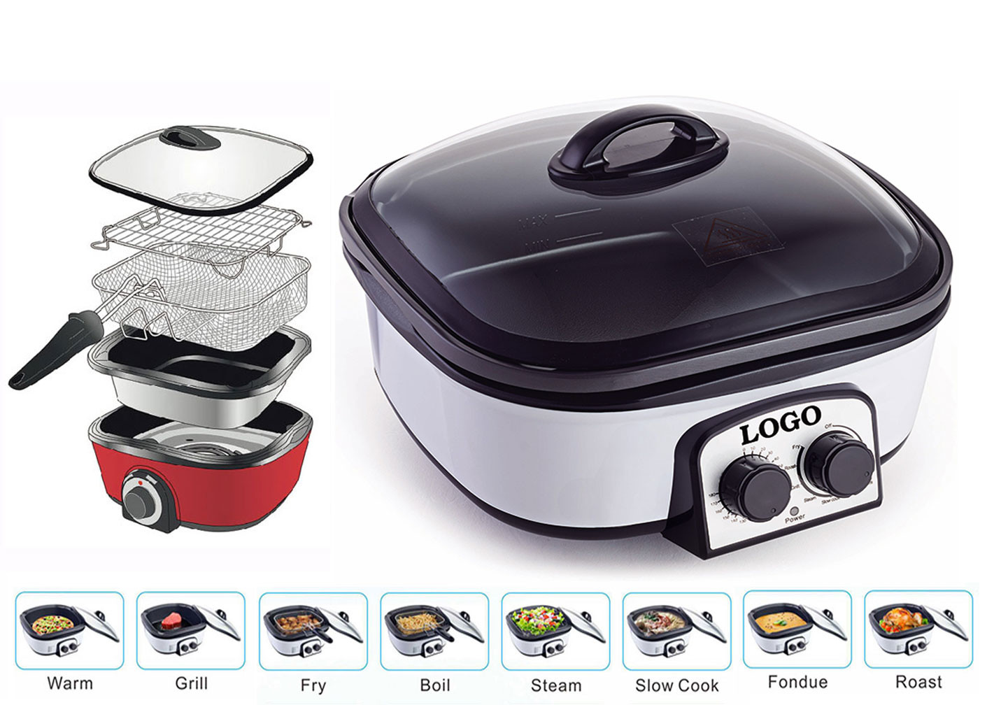 China Tefal Electric Multi Pot Cooker Energy Efficient One Size 7 In One Retain Original Vitamin factory