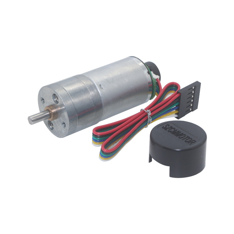 China 25GA370 Large Torque Small DC Gear Motors 1360rpm With Tachometer Encoder factory