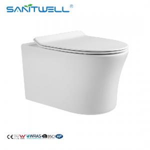 China smooth Collision Type Flushing Ceramic Wall Hung Toilet factory