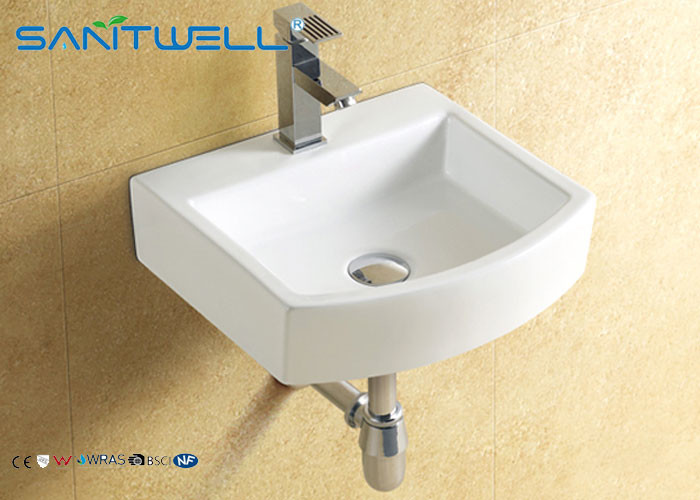 China Ceramic Wall Hung Wash Basin for Bathroom 395*375*110 mm , wall mount sink factory