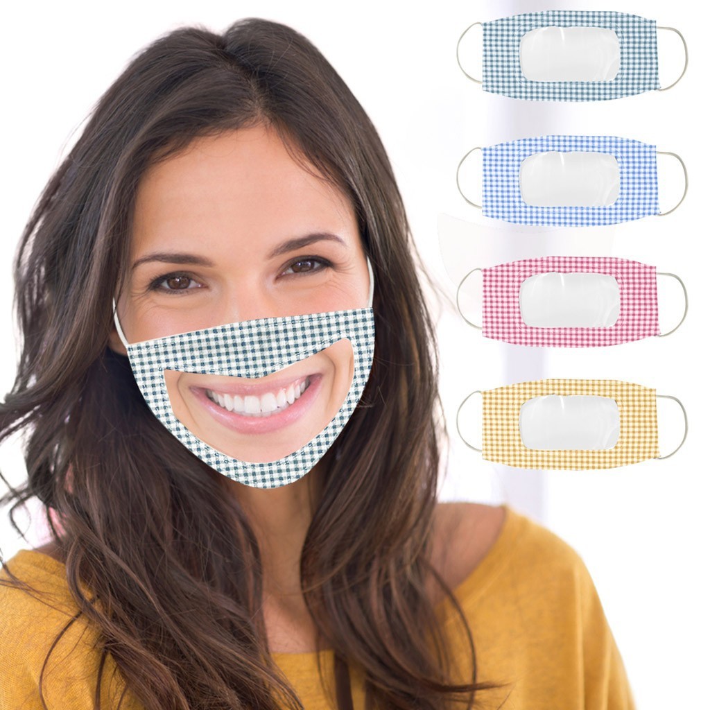 China Reusable PET cloth visible mouth mask lip language face mask for deaf dumb people factory
